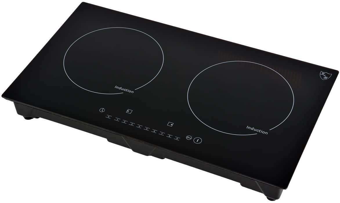 K&H Double 2 Burner Dual 24 Built-in Induction Electric Stove Ceramic  Cooktop 24 Inch 220V 3100W INDH-3102Hx - Kitchen & Home
